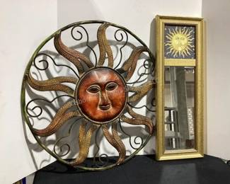 Metal sun decor & mirror