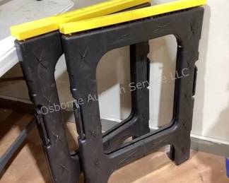 Several sawhorses