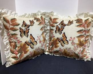 Embroidered Butterfly pillows
