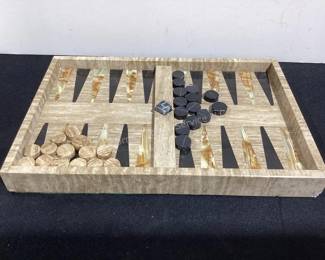 Stone backgammon set