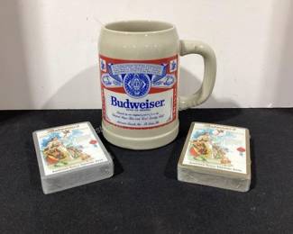 Budweiser mug & new cards