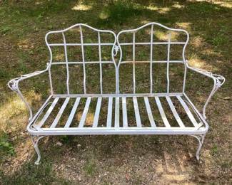 Iron patio loveseat