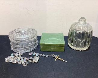 Trinket boxes & rosary