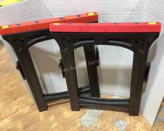 Several sawhorses