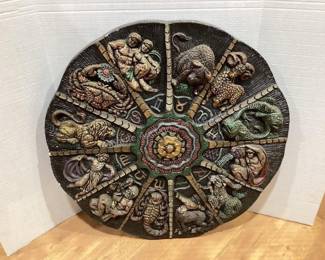 Large Plaster Zodiac Plaque