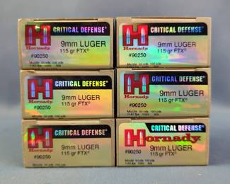 Hornady Critical Defense 9mm Luger Ammo, Approx 150 Rds
