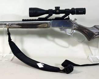 Marlin Model 1895 45-70 Gov't Lever Action Rifle SN# RM0010936, Burris Drop Tine 4.5-14x32 Scope, Fiber Optic Front Sight, Padded Sling, In Pelican Hard Case
