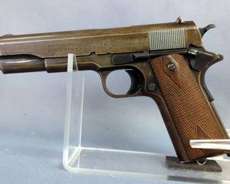 Colt 1911 US Army .45 Colt Pistol SN# 525123, Marked United States Property, 3 Total Mags, Dual Mag Pouch, In Leather Holster