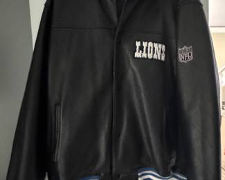 Leather Detroit Lions Jacket (size xl)