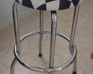 Black & White chrome stool