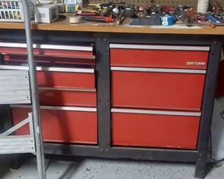 Sears Craftsman tool chest and lots of small garage goodies