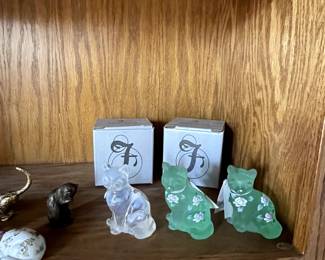 Fenton Art Glass Cat Figurines