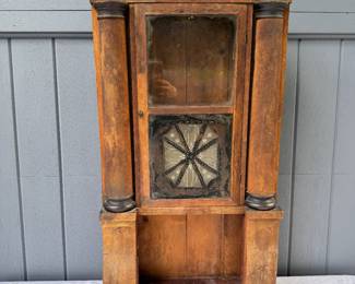 Lot #204 Antique Oqee Mantle Clock Case Cabinet