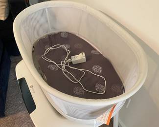 C24 - $225. 4moms MamaRoo Sleep Bassinet. Measures 34" Wide x 24" Deep x 34.5" Tall. Adjusts up to 39" Tall.