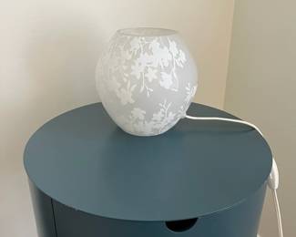 C27 - $20. Table Lamp Measures 7" Wide x 7" Tall.