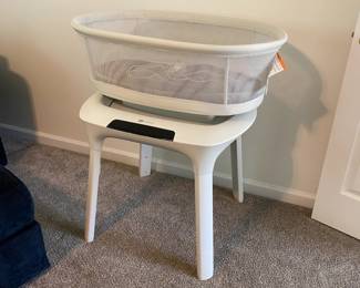 C24 - $225. 4moms MamaRoo Sleep Bassinet. Measures 34" Wide x 24" Deep x 34.5" Tall. Adjusts up to 39" Tall.