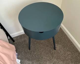 C26 - $85. West Elm Mitzi Night Stand in good condition. Measures 15.5" Round x 23" Tall.
