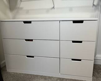 C36 - $140. IKEA Nordli 6 drawer Dresser. Measures 47" Wide x 18.5"Deep x 29.5" tall. In good condition. All drawers slide.