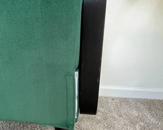 C5 - $275. Houzz Brand Pair of Green Chairs. These are both in excellent Condition. A scratch on a leg noted in picture. Measures 25.5" wide x 31.5" tall. Floor to seat is 16". (Pair retails for $500)