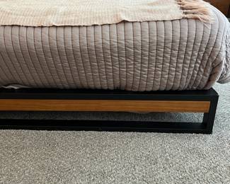 C31 - $600. Queen Sized Wood and Metal Platform Bed Frame. Clean Avocado mattress included if you want it!