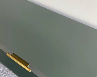 C8 - $250. West Elm "Metalwork Console" in Dark Olive. Excellent condition. Measures 42" Wide x 12" Deep x 32" Tall. (Still retails for $500. )