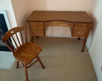 Solid wood desk and chair