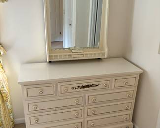 Antique white dresser with mirror