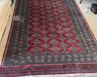 D4 - $95. Stunning wool rug. Some fraying on the edge and stain-pictured. 72"x110".