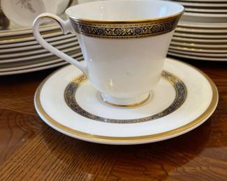 D10 - $145. Royal Doulton Harlow set for 8. cups/saucers, bread plates, salad plates, dinner plates.