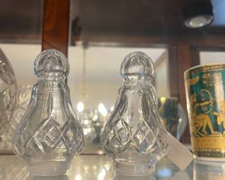 D14 - $12. 4" crystal salt/pepper shakers.