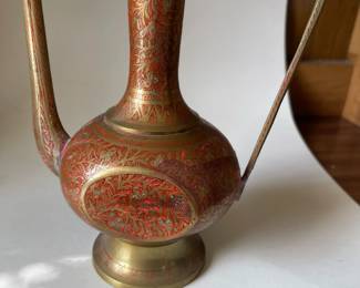 D20 - $15. 11" Brass etched teapot.