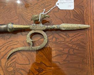 D19 - $35. Brass/Bronze Ankush (Elephant Controller) 21".