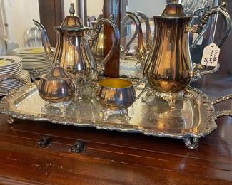 D13 - $45. Oneida tea set with tray.