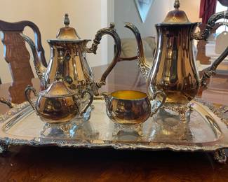 D13 - $45. Oneida tea set with tray.