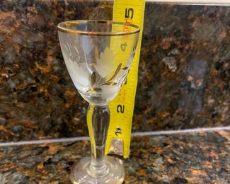 D2 - $12. Set of 6 cordial glasses. 5"tall.