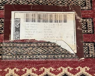 D4 - $95. Stunning wool rug. Some fraying on the edge and stain-pictured. 72"x110".
