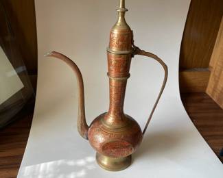 D20 - $15. 11" Brass etched teapot.