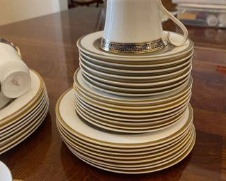 D10 - $145. Royal Doulton Harlow set for 8. cups/saucers, bread plates, salad plates, dinner plates.