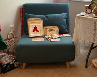 MCM chair, lots of vintage Christmas