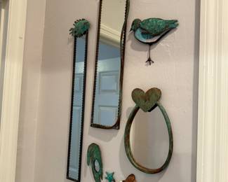 Hirt copper sculpted wall art, some with mirrors