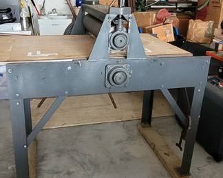 Side view of etching press
