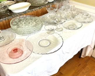 lovely glass and crystal severing pieces