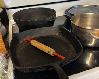 iron skillet and iron griddle