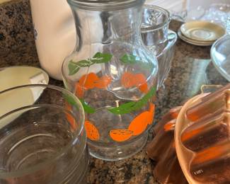 Anchor Hocking orange juice pitcher