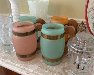 vintage Siesta Ware barrel mugs