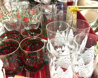 vintage Christmas glasses