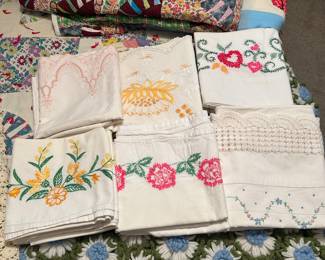 vintage embroidered pillow cases