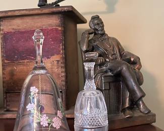 crystal bells, old coffee grinder