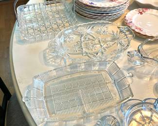 vintage glass serving pieces