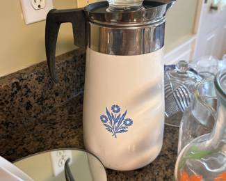 vintage Corning Ware Blue Cornflower coffee pot